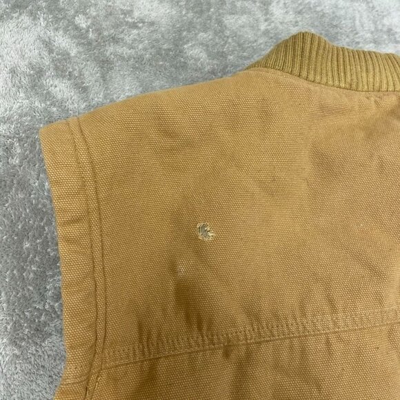 Woolrich Mens Sherpa Lined Canvas Vest XL Wheat Color Outdoor Workwear s013 - Picture 8 of 10